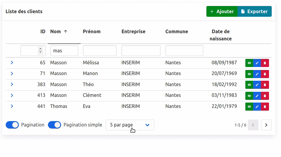 Composants de l'application | Documentation nouvelle application exemple